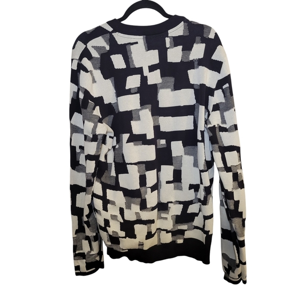 Nike Crewneck Sweater Black and White Geometric Design Men's Size M Tech Pack - Picture 2 of 7